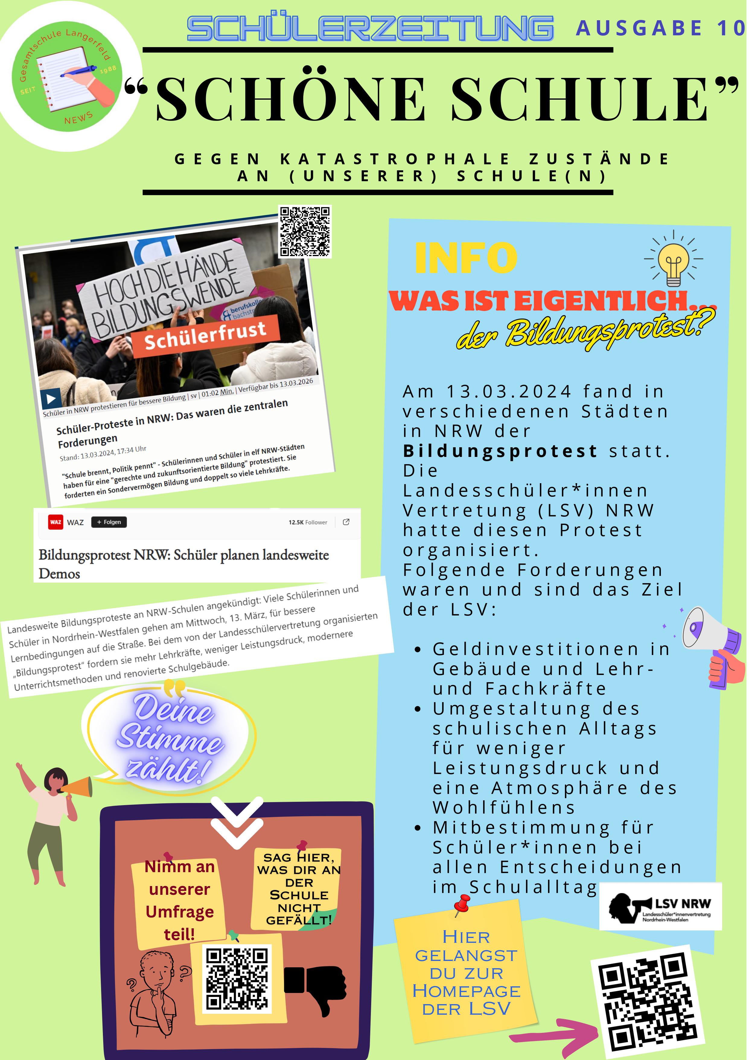 Zehnte Ausgabe der Sch&uuml;lerzeitung