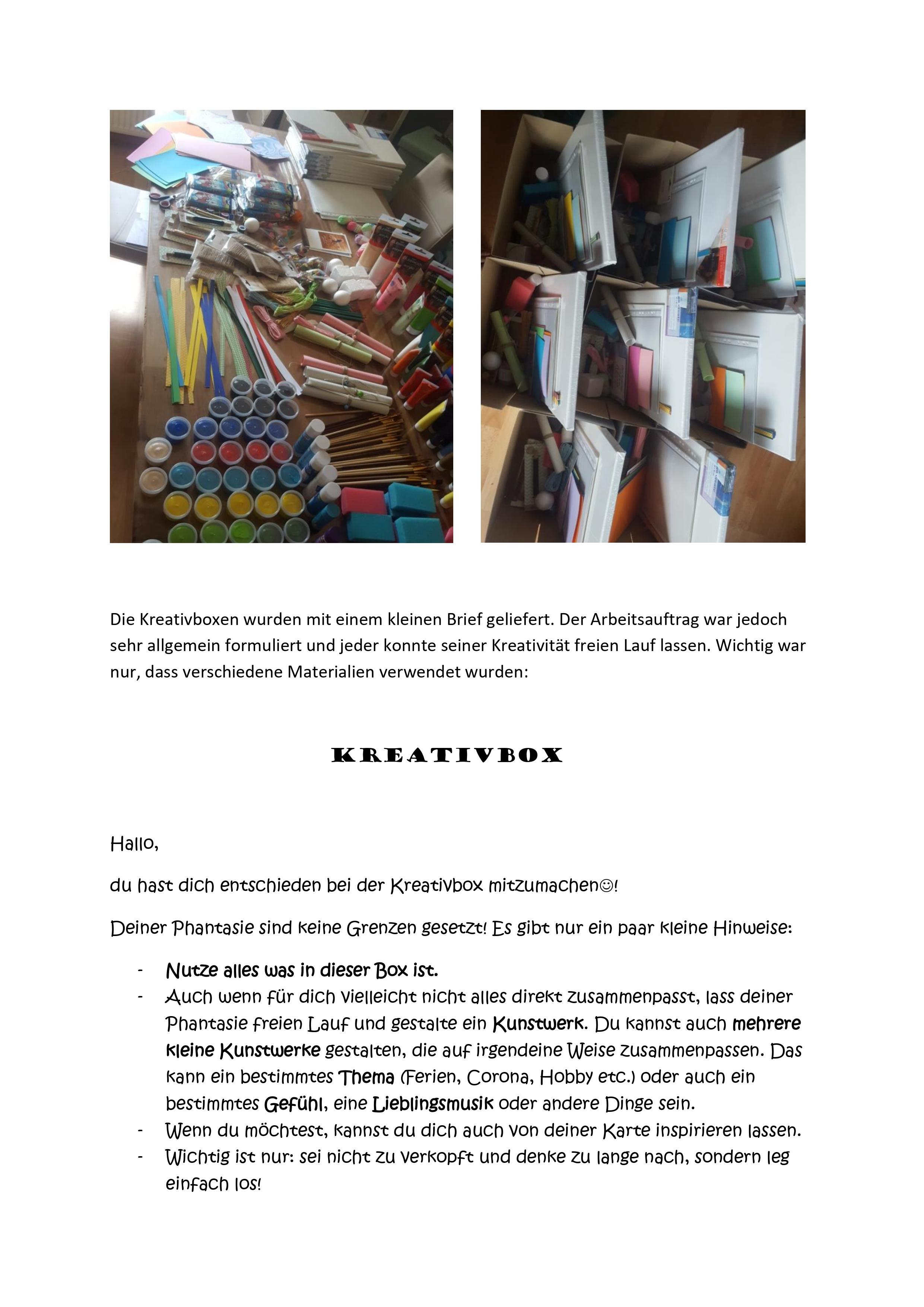Die Kreativbox: ein Schulsozialarbeiter-projekt in den Sommerferien