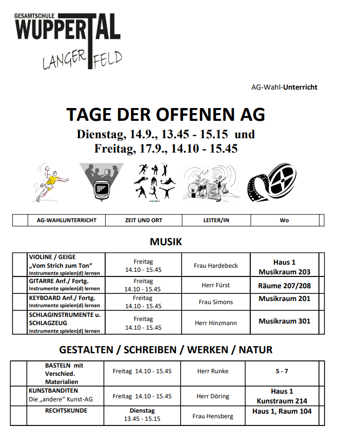 Die &bdquo;TAGE DER OFFENEN ARBEITSGEMEINSCHAFT&ldquo; am 14. und 17. September