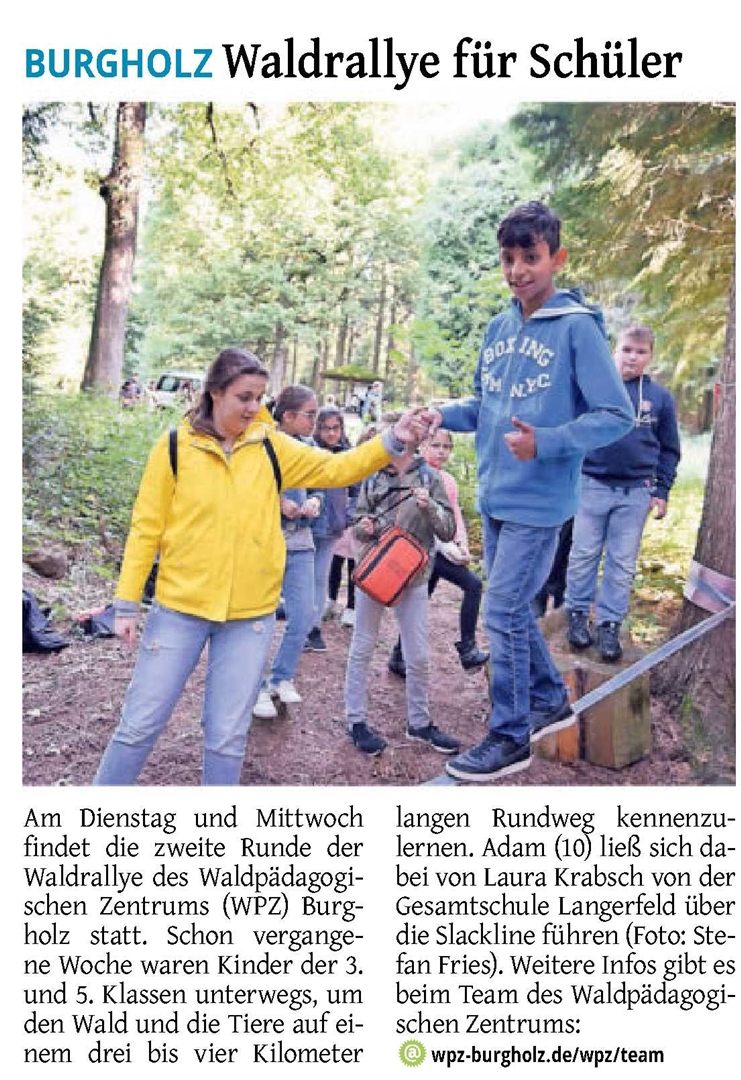 Waldp&auml;dagogische Rallye der Klassen 5E und 5F