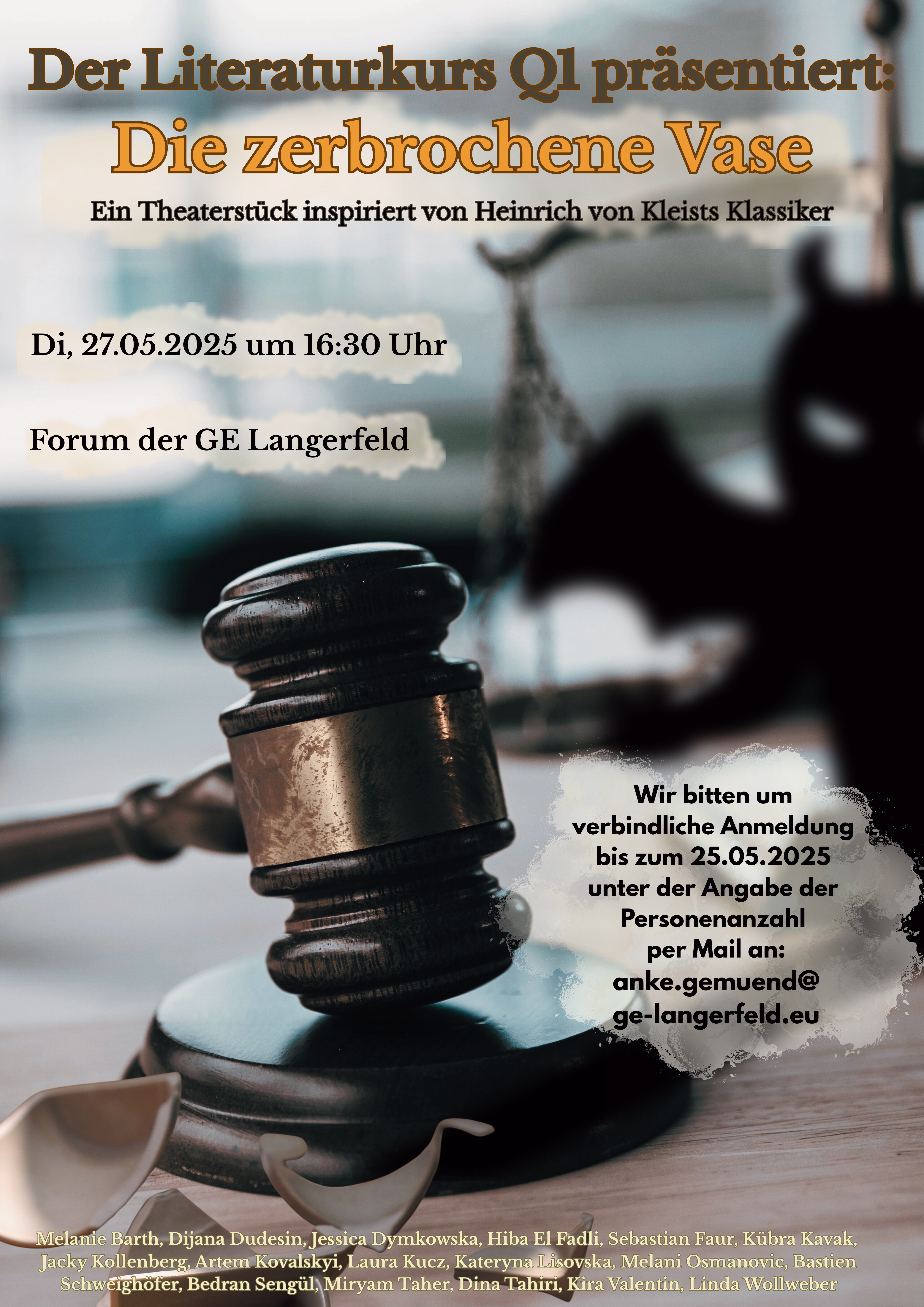 Einladung zur Theaterauff&uuml;hrung: Die zerbrochene Vase